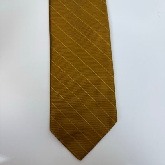 Vintage Lion Silk Blend Tie Gold Stripe - Picture 1 of 5